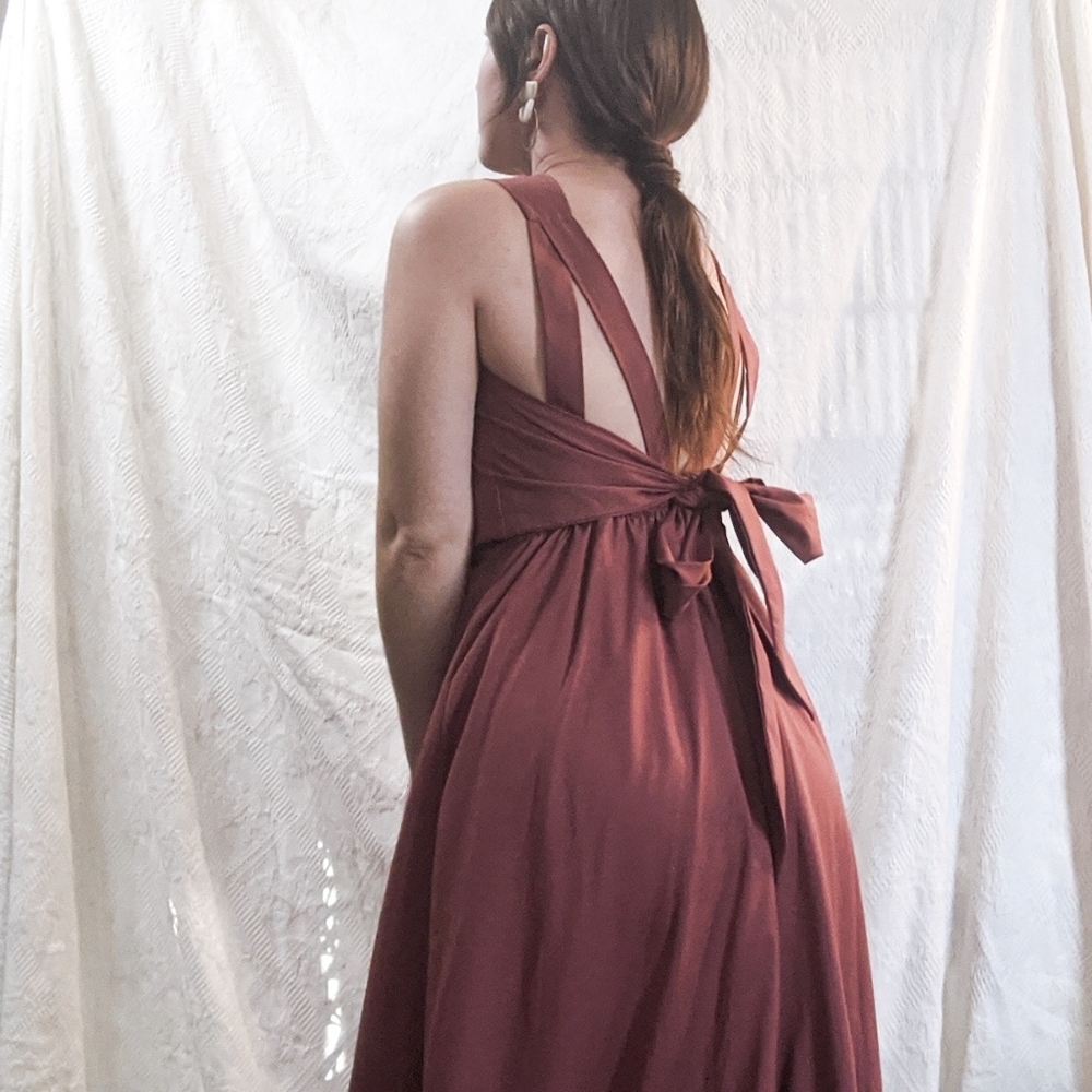 Bridesmaid Dress Rose Blush Minimalist Gown Simple